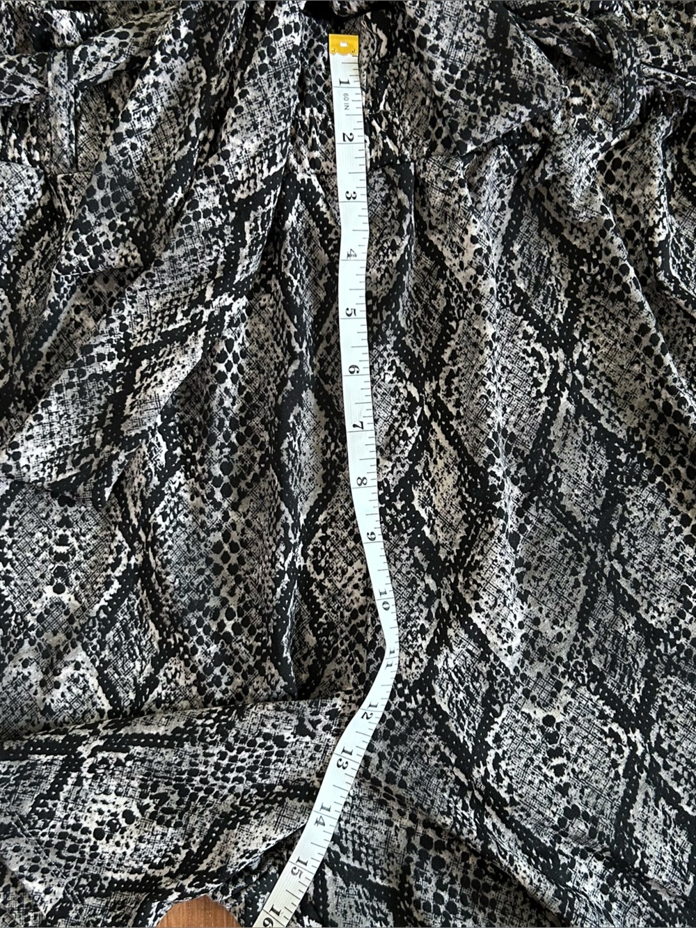 LuLaRoe Snake Print High Waist Paperbag Shorts - Black & Gray - Picture 5 of 7
